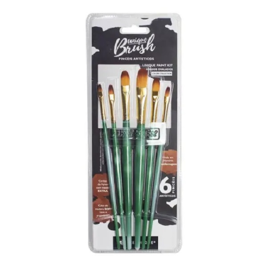 Kit Pinceis Ovalados c/6 unidades Colors Collection